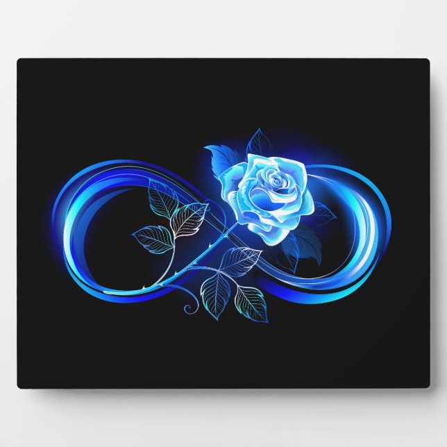 Glowing infinity with blue rose plaque (Front)