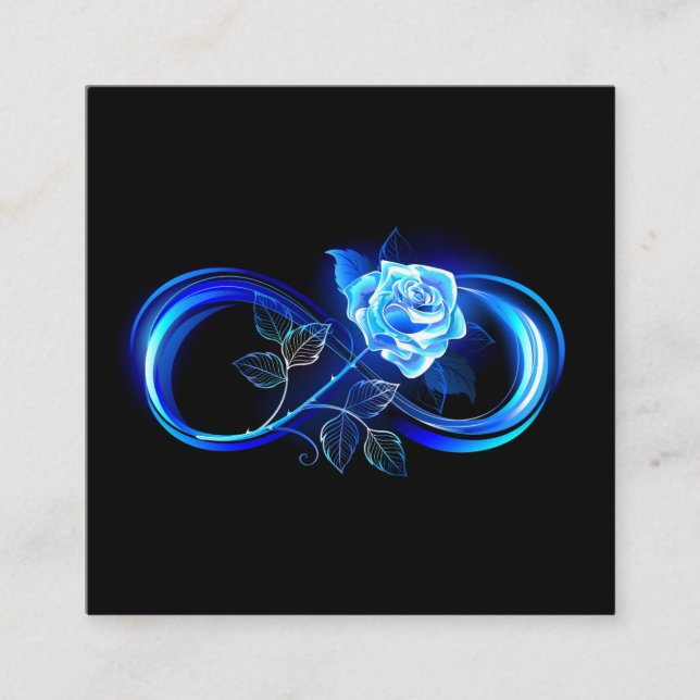 Glowing infinity with blue rose referral card (Front)