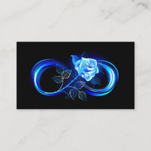 Glowing infinity with blue rose referral card