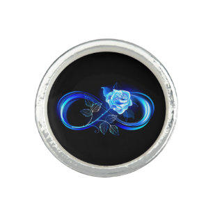 Glowing infinity with blue rose ring
