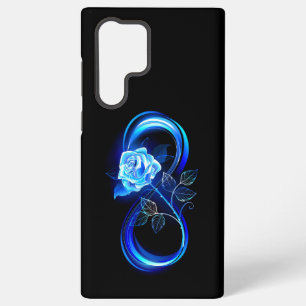 Glowing infinity with blue rose samsung galaxy s22 ultra case