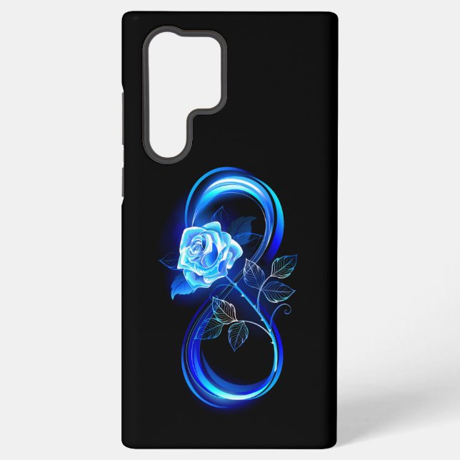 Glowing infinity with blue rose samsung galaxy case (Back)