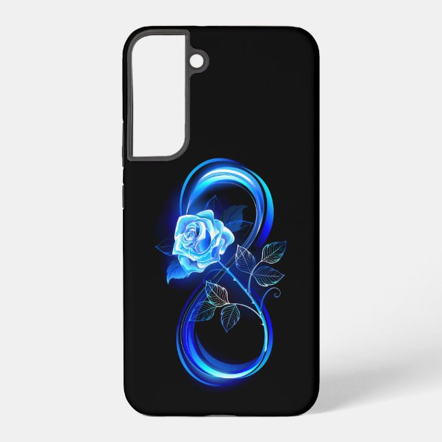 Glowing infinity with blue rose samsung galaxy case (Back)