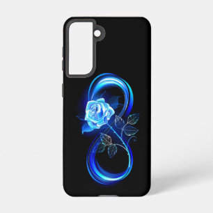Glowing infinity with blue rose samsung galaxy s21 case