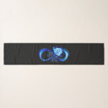 Glowing infinity with blue rose scarf<br><div class="desc">Luminous infinity symbol with glowing,  beautiful,  lushly blooming rose made of blue flames on black background.</div>
