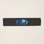 Glowing infinity with blue rose scarf<br><div class="desc">Luminous infinity symbol with glowing,  beautiful,  lushly blooming rose made of blue flames on black background.</div>