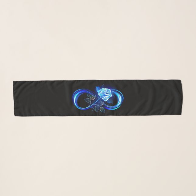 Glowing infinity with blue rose scarf (Front (Horizontal))