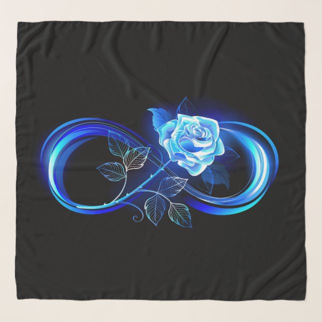 Glowing infinity with blue rose scarf (Front)