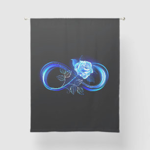 Glowing infinity with blue rose sheer curtains