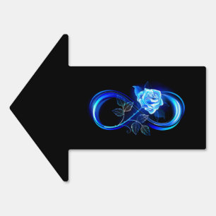 Glowing infinity with blue rose sign