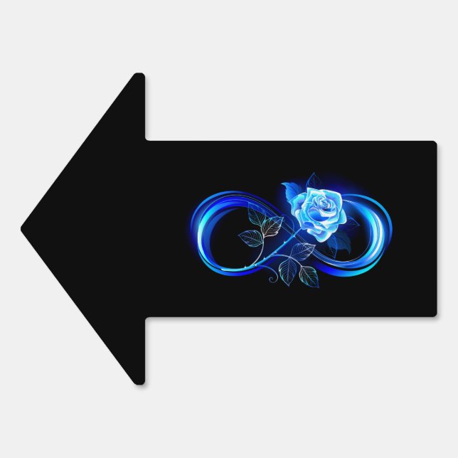 Glowing infinity with blue rose sign (Front)
