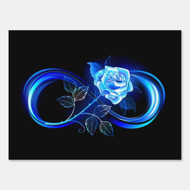 Glowing infinity with blue rose sign (Front)