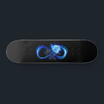 Glowing infinity with blue rose skateboard<br><div class="desc">Luminous infinity symbol with glowing,  beautiful,  lushly blooming rose made of blue flames on black background.</div>