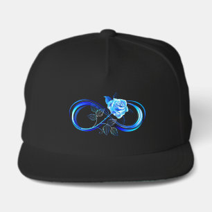 Glowing infinity with blue rose snap back hat