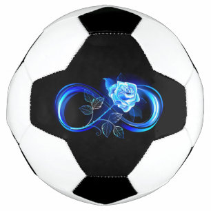 Glowing infinity with blue rose soccer ball