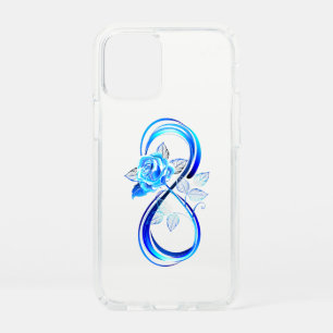 Glowing infinity with blue rose speck iPhone 12 mini case