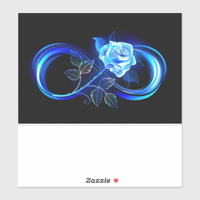 Glowing infinity with blue rose sticker (Sheet)