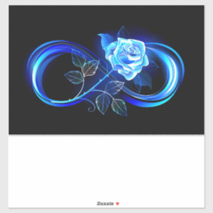 Glowing infinity with blue rose sticker