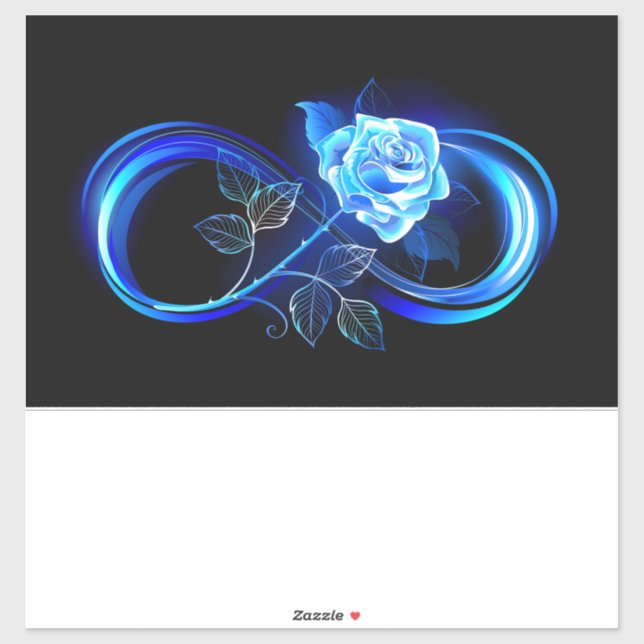 Glowing infinity with blue rose sticker (Sheet)