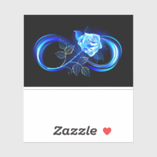 Glowing infinity with blue rose sticker