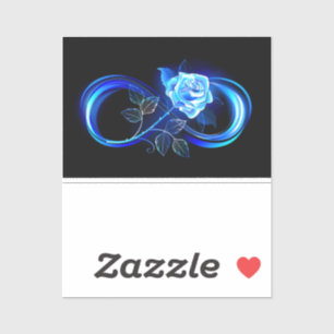 Glowing infinity with blue rose sticker