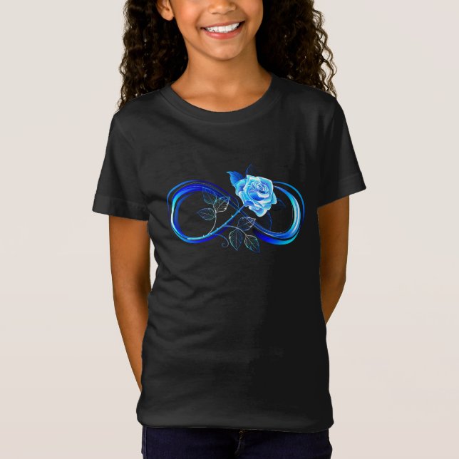 Glowing infinity with blue rose T-Shirt (Front)