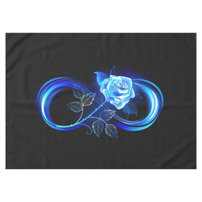 Glowing infinity with blue rose tablecloth (Front (Horizontal))