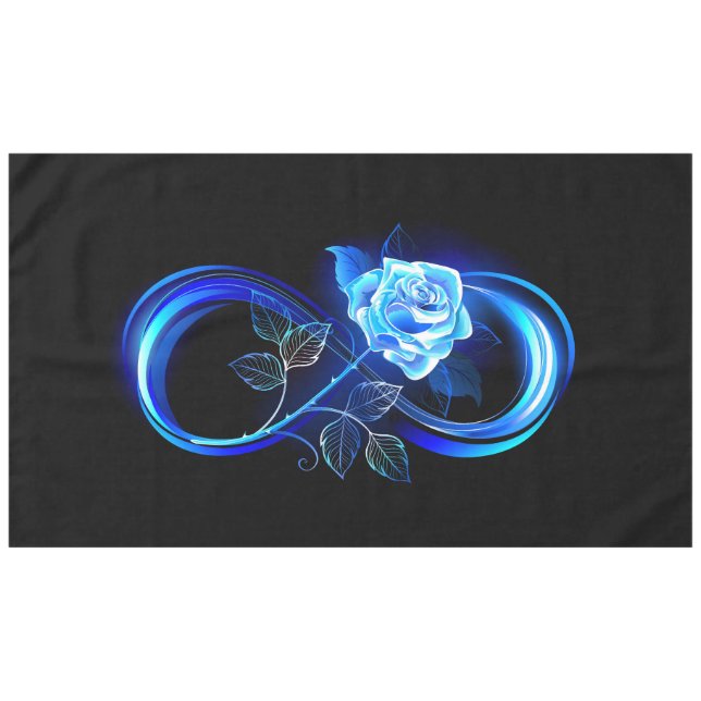 Glowing infinity with blue rose tablecloth (Front (Horizontal))