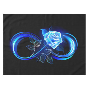 Glowing infinity with blue rose tablecloth