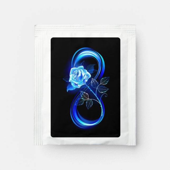 Glowing infinity with blue rose tea bag drink mix (Front)
