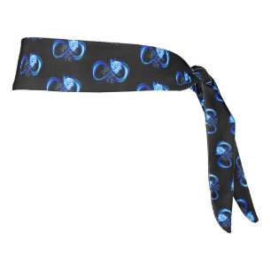 Glowing infinity with blue rose tie headband