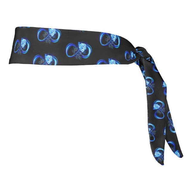 Glowing infinity with blue rose tie headband (Rotate 90)