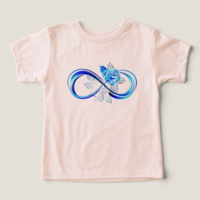 Glowing infinity with blue rose toddler t-shirt (Design Front)