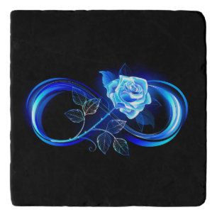Glowing infinity with blue rose trivet