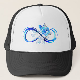 Glowing infinity with blue rose trucker hat