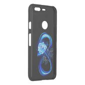 Glowing infinity with blue rose uncommon google pixel case (Back/Right)