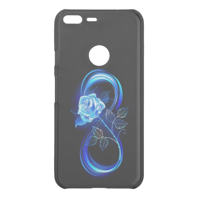 Glowing infinity with blue rose uncommon google pixel XL case (Back)
