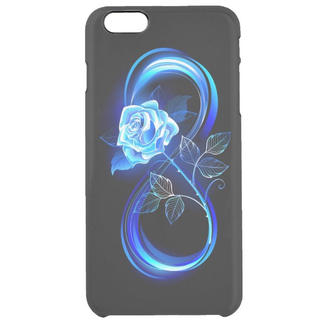 Glowing infinity with blue rose uncommon iPhone case (Back)