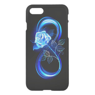 Glowing infinity with blue rose iPhone SE/8/7 case