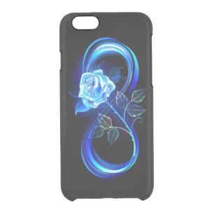 Glowing infinity with blue rose clear iPhone 6/6S case