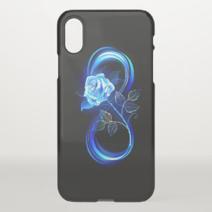 Glowing infinity with blue rose iPhone x case