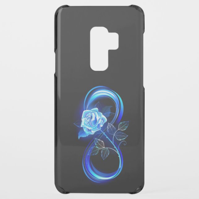 Glowing infinity with blue rose uncommon samsung galaxy case (Back)