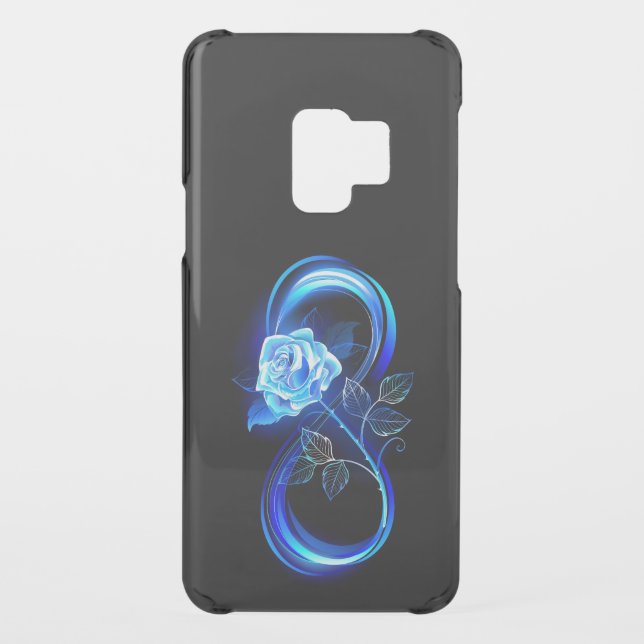 Glowing infinity with blue rose uncommon samsung galaxy case (Back)