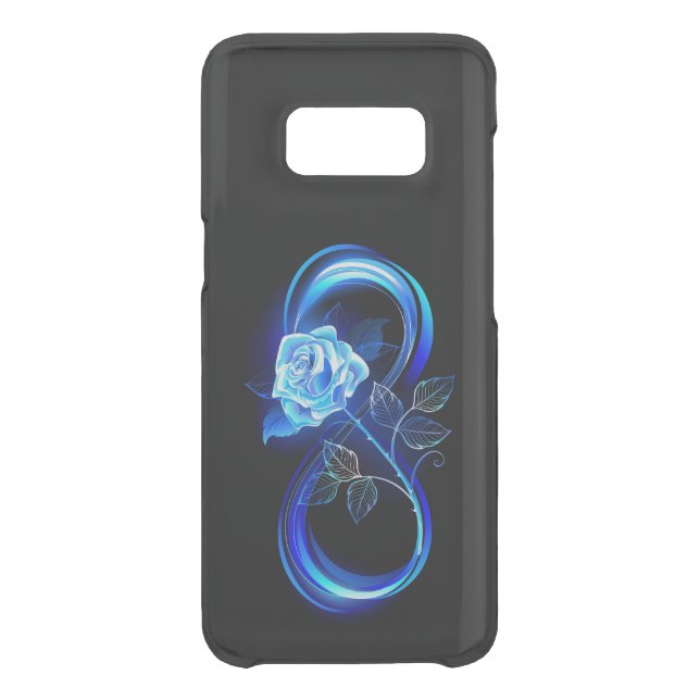 Glowing infinity with blue rose uncommon samsung galaxy case (Back)