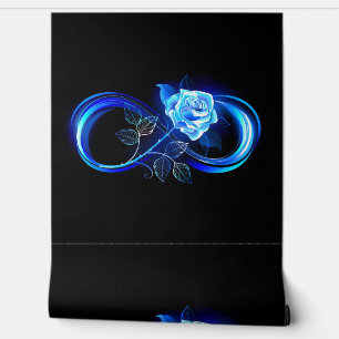 Glowing infinity with blue rose wallpaper 