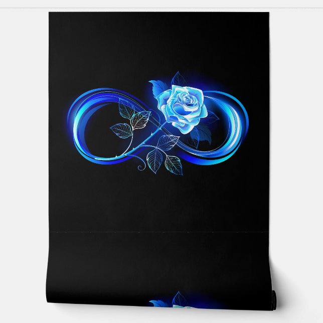 Glowing infinity with blue rose wallpaper  (Unrolling)