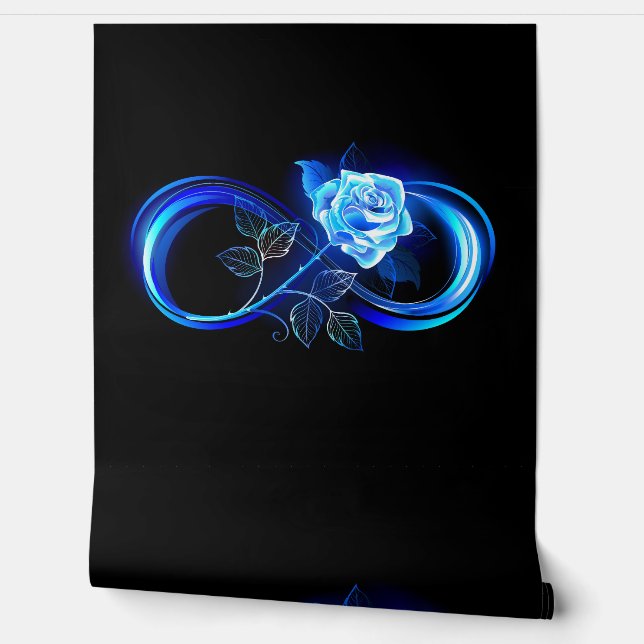 Glowing infinity with blue rose wallpaper  (Unrolling)