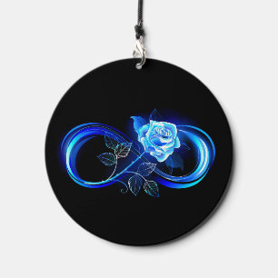 Glowing infinity with blue rose wind chime