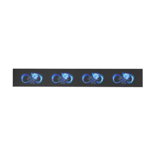 Glowing infinity with blue rose wrap around address label