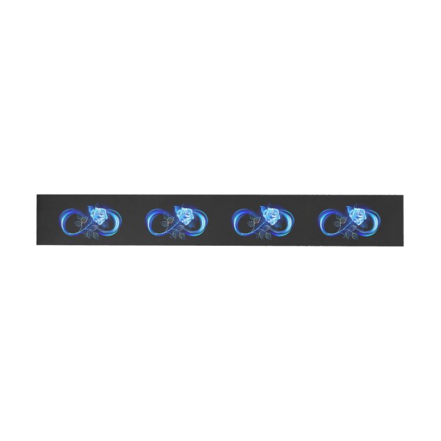 Glowing infinity with blue rose wrap around address label (Individual)